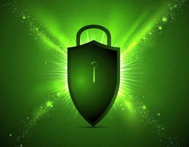 virusd removal A green shield with a padlock symbol, representing security and protection.